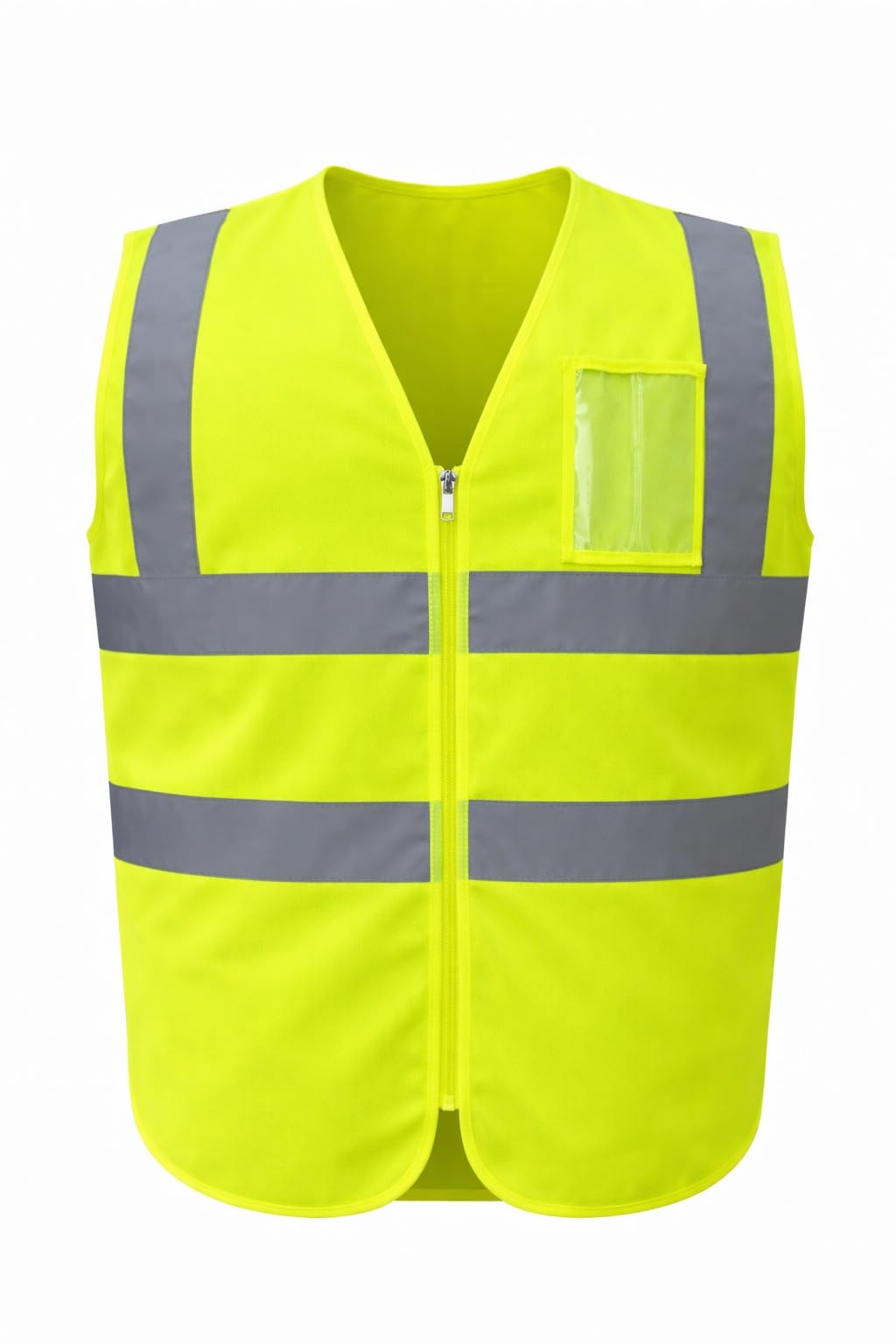 Premium Reflective Safety Jacket with ID Pocket |High-Visibility Safety Vest for Men & Women | Industrial High-Visibility Reflective Jacket for Work | Green |