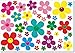 Produktbild beihaasnatuerlich 40 Blumenaufkleber  Prilblumen Aufkleber Set für Küche, Bad, Auto, Fahrrad, Laptop, Koffer, Handy, Bobbycar, Roller  UV-beständig, Kratzfest, Wetterfest Outdoor Sticker (Bunt)