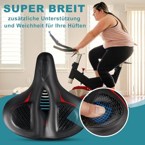 Fahrradsattel Bequemer, Gel Fahrradsitz Bequem Weich für Damen & Herren, Ergonomisch Fahrrad Sattel...