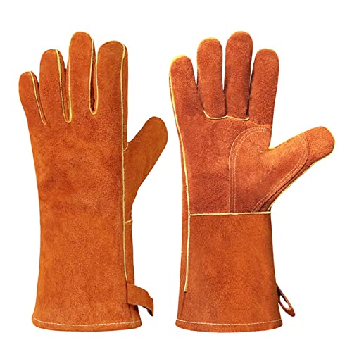 ZXZZAS Guantes de soldadura Guantes de soldador de cuero de invierno resistente a alta temperatura resistente al desgaste para soldadura