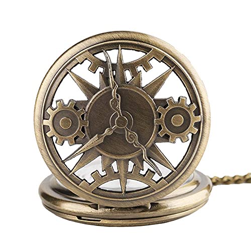 Zakhorloge Unieke Gear Wheel Design Zakhorloge Steampunk Cool Kinderen Hanger Klok Geschenken met Ketting Ketting: - Afbeelding 4