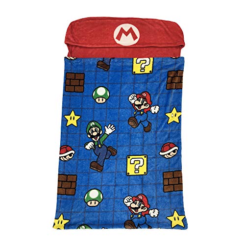 Super Mario Bros. "Mario's Voyage" Kids Soft Plush Step-In Hooded Blanket, 30" x 54"