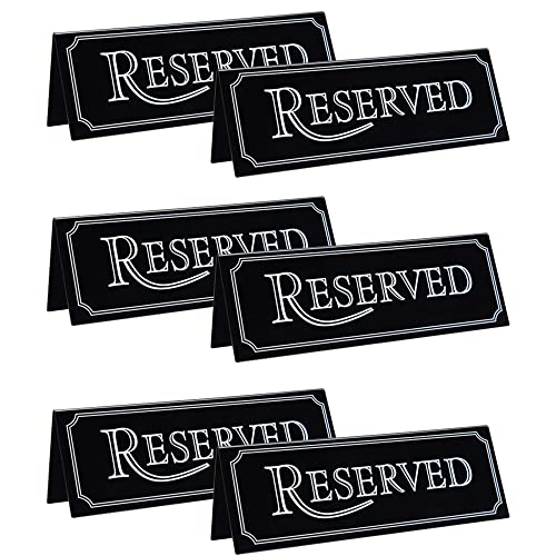 SaiDeng Lot de 6 panneaux de table réservés en acrylique - 20 x 7 cm - Pour mariage, anniversaire, réservation, restaurant, entreprise, bureau, réunion, fête Cover