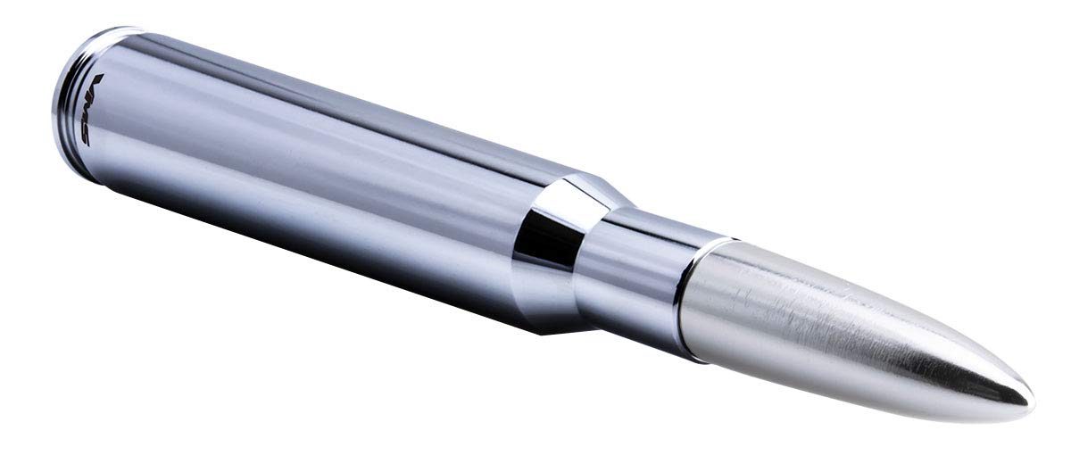 VMS Racing 50 Cal Caliber CHROME SILVER TIP BULLET ANTENNA in Heavy Gauge CNC Machined Billet Aluminum Short Compatible with Toyota Tacoma 95-19 1995-2019