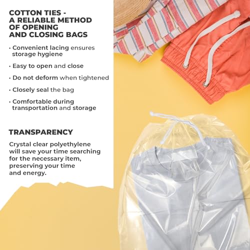 Disposable Drawstring Bags PE 2 Mil with Double Cotton Drawstrings4