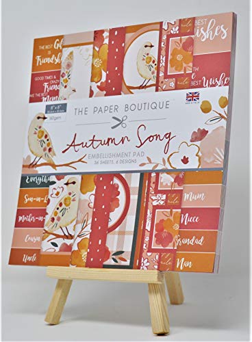 The Paper Boutique - Autumn Song - Embellishments Pad, Brown Shades, 8 x 8 inch pad
