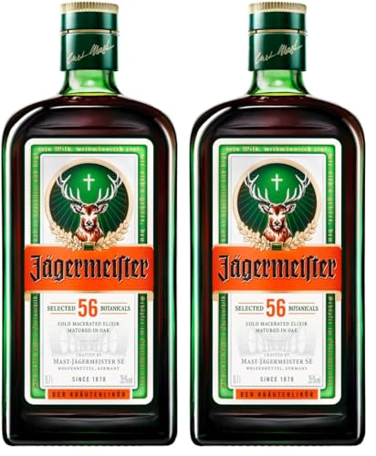 JÄGERMEISTER - Licor de Hierbas 700 ml, con 56 Ingredientes Naturales (Paquete de 2)