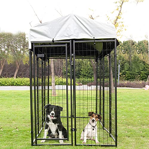 Dog Playpen House Heavy Duty Large Outdoor Dog Kennel Galvanized Steel Fence with UV-Resistant Oxford Cloth Roof… - Image 7