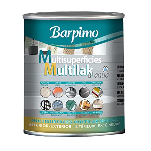 Barpimo - Esmalte Multisuperficie al Agua Multilak - Color Blanco - Acabado Satinado y Resistente a la Intemperie - Formato de 750 ml - Gran Adherencia y Propiedades Antioxidantes Cover