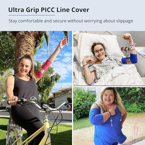 Image of Care+Wear - Long PICC Line Cover (X-Large, Black) - for Patients with PICC Lines - Upper or Lower Arm Coverage - Enhanced PICC Line Security - Comfortable Daily Wear, Convenient Mesh Window