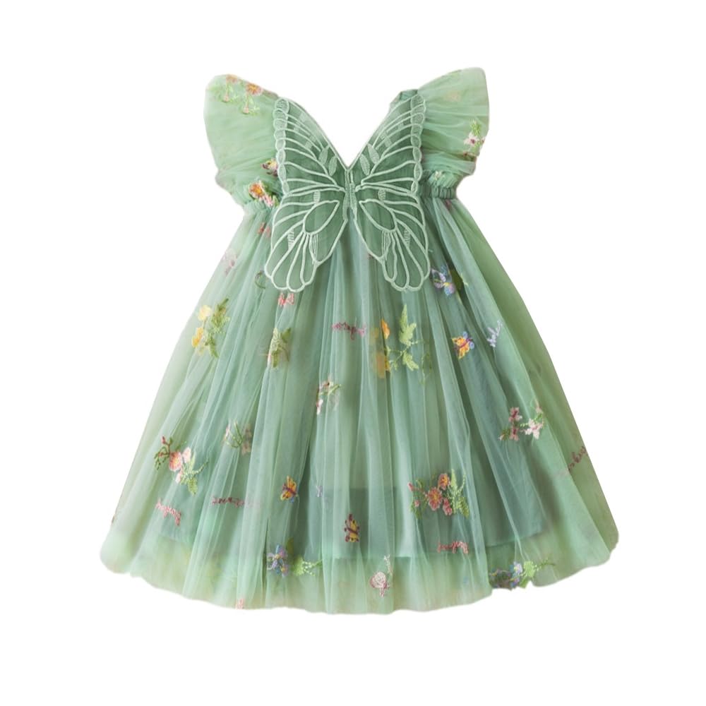 Robe Tutu Pour Bébé en Bas âge Robe en Tulle Sans Manches Broderie Papillon Fête D'anniversaire Princesse Robe D'été