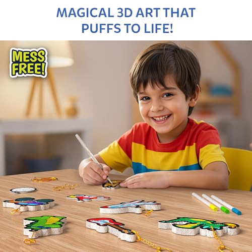 Image of Skillmatics Aqua Puffs - 3D Art Kit, Just Cool Things, Mess-Free Painting Craft for Kids, DIY Colour & Inflate Activity, Travel Toys & Creative Gifts for Boys & Girls Ages 4, 5, 6, 7, 8, 9, 10