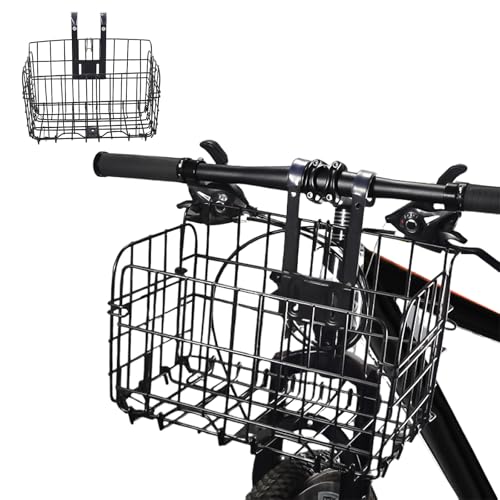 LKCCTK 自転車用バスケット 自転車用前カゴ 折りたたみ 大容量 取り付け簡単 ステンレス製 耐荷重約20KG 買い物 ロードバイク 通勤車等用