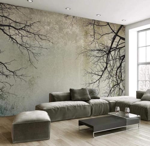 Fototapete Retro Baum Ast Himmel Minimalistische Nordische 3D Effekt...