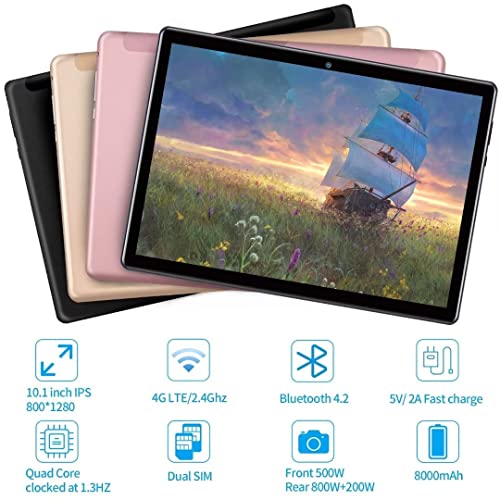 Aoyodkg Android 10.0 Tablet 10 Inch, 4Gb Ram + 64Gb Rom + 128Gb Expand, Quad-Core 1.8Ghz Processor, 13Mp Dual Camera, Otg, 2 In 1 Tablet With 4G Lte & 2.4G Wifi Tablet Pc - Ayo A22 #TOP4