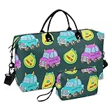 Grande capacité et léger : le grand sac de voyage mesure 52,1 x 35,1 x 20,1 cm. La petite trousse de rangement de maquillage mesure 23,1 x 15 x 8,9 cm. La capacité est d'environ 40 L et peut contenir 2 à 4 jours de courts voyages essentiels quotidiens. et tissu léger ne pèse que 0,7 kg, pratique pour les voyages et le transport.