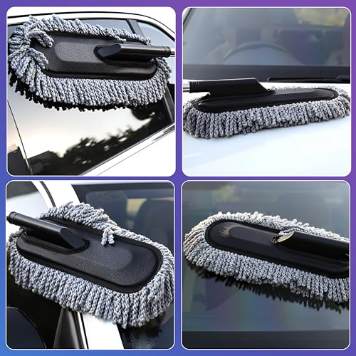 Image of iWagon- Super Soft Car Cleaning Multipurpose Car Cleaner Brush Exterior and Interior Extendable Handle for Cleaning