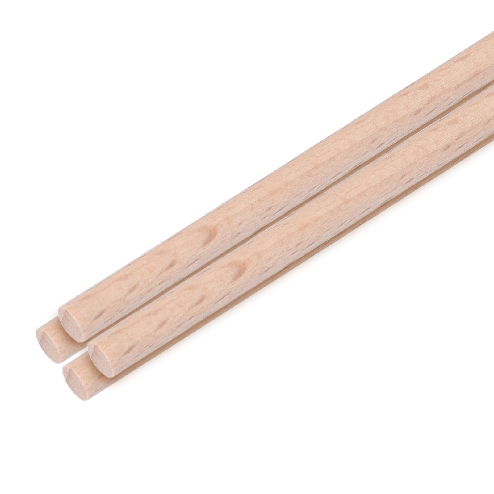 sourcing map Wooden Dowel Rods,6mmx300mm Round Wooden Rod Unfinished Solid Wood Sticks Crafts Wand for Arts Decoration, Craft and DIY Projects Wand,Pack of 4