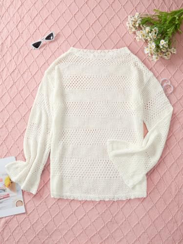 Image of Lilosy Sexy Crochet Sheer Kaftan Caftan Beach Dress Bathing Suit Swim Coverup Summer Vacation Outfits One Piece