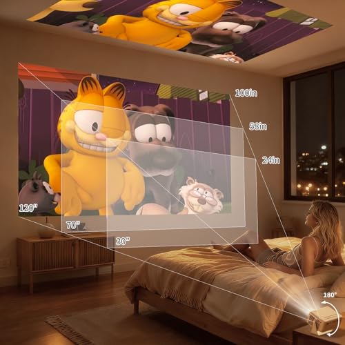 YOTON Mini Projecteur, Videoprojecteur 1080P Full HD Supportée, 200 ANSI, Zoom 50%, 2025 Upgraded Retroprojecteur Portable Compatible avec HDMI USB iOS Android Firestick PS5 – Image 5