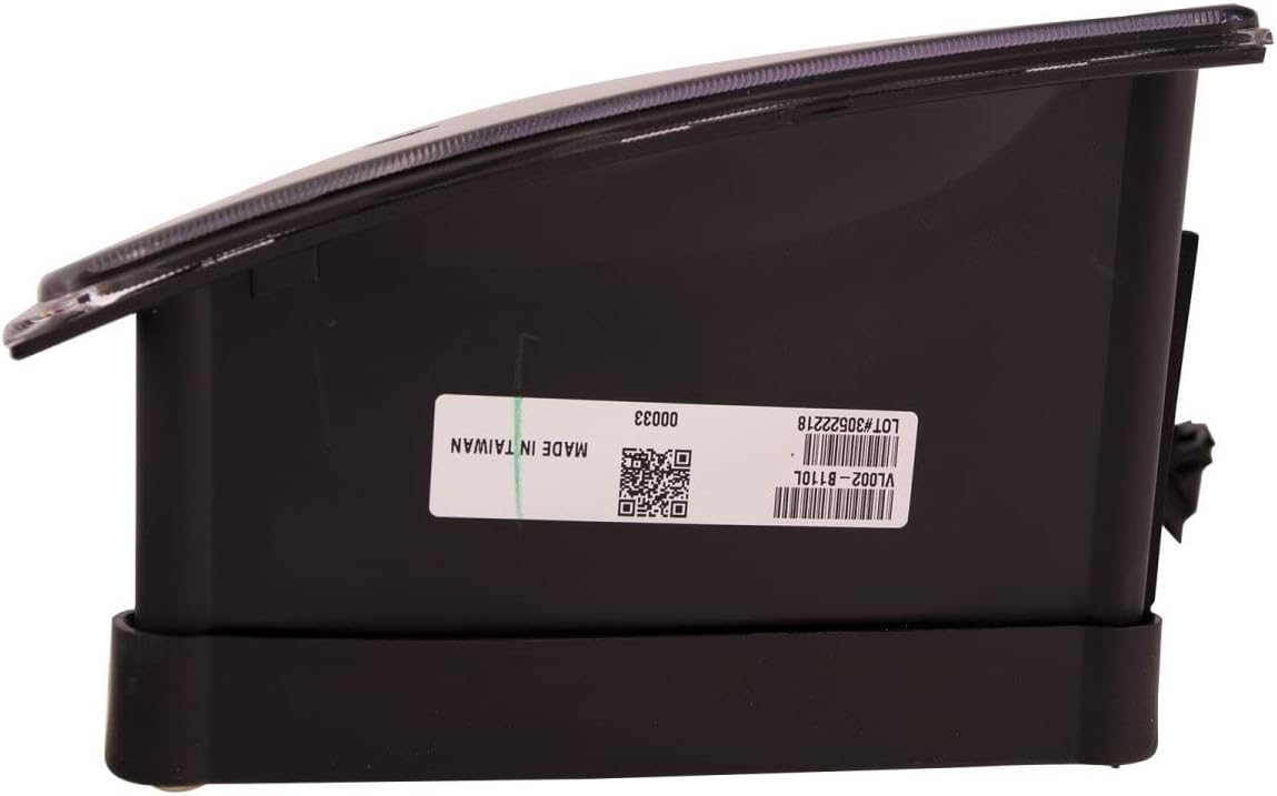 KOZAK Bumper FOG LIGHT Black Housing (Left Driver Side) Compatible with Volvo VNM VN VNL 2004-2017 Semi Truck PLUS Logo Emblem, and Reflective Vest