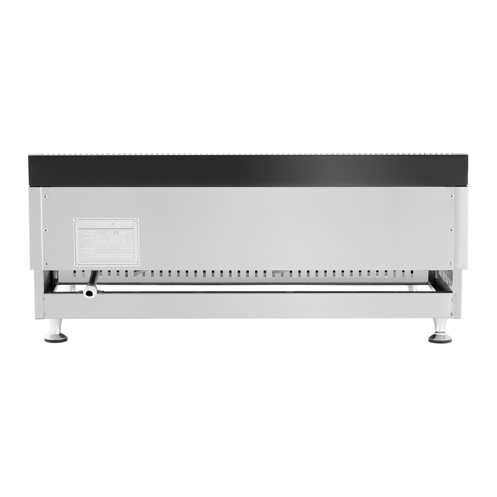 Plancha de gas natural de acero inoxidable parrilla profesional 75 cm 2 zonas de cocción 2 x 3 100 vatios (placa 74,5 x 40 cm, 20 mbar, gas natural, 50-300 °c, lisa, evacua la grasa) 14_0004036