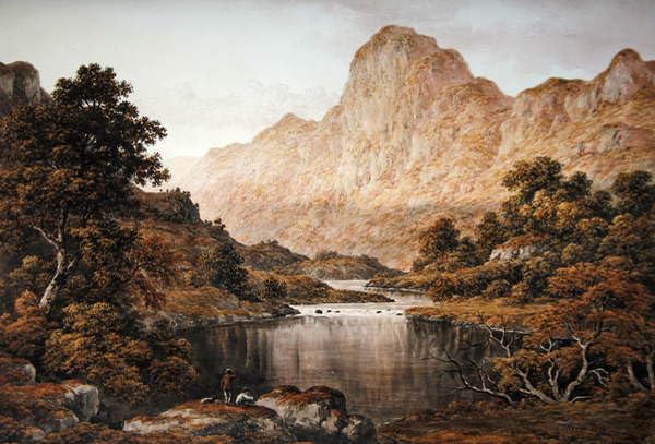 Voyageurs au bord d'un lac Glover Tableau Toile Décoration Murale 60x90cm
