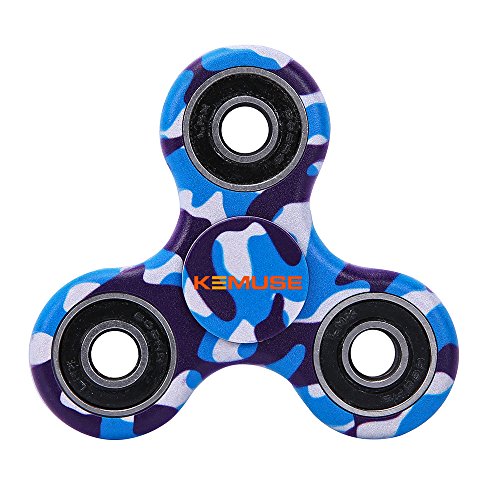 Kemuse Hand Spinner Fidget Spinner Toy Stress Reducer - Perfect For ADD, ADHD, Anxiety, and Autism Adult Children (Blue Camo)