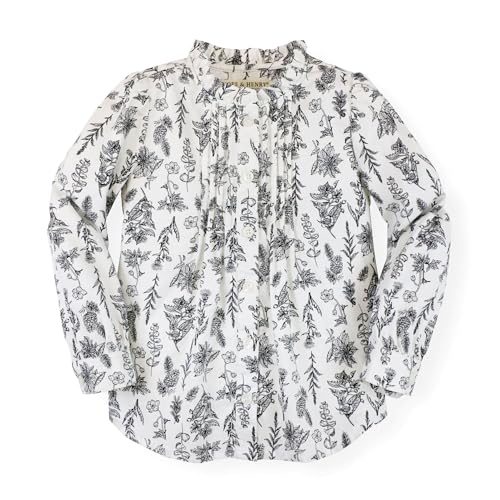 Hope & Henry Girls' Long Sleeve Button Down Pleated Blouse
