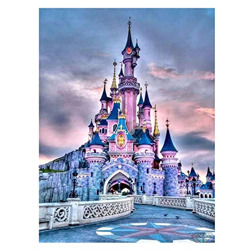 PJFYMG DIY 5D Kits de Pintura de Diamantes for Adultos y niños Torre de Colores por Kits de números Bordado de Diamantes de imitación Redondos 12x16 Pulgadas Cover