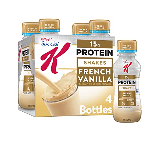 Kellogg's Special K Protein Shakes, Meal Replacement, High Protein, Gluten-Free Snacks, French Vanilla, 40oz Pack (4 Bottles)