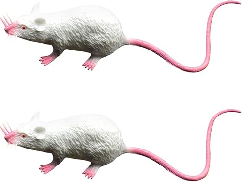 BESTOYARD Juguetes de Halloween, 2 piezas de rata falsa de Halloween, modelo realista, ratones, juguete espeluznante espeluznante, figuras de