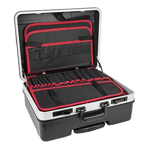 STIER Werkzeugkoffer Trolley leer, robuster Rollkoffer mit ABS-Kunsstoff & Aluminium, Toolbox schwarz mit Rollen inkl… – Bild 3