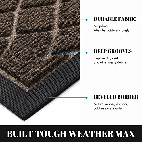 Yimobra Outdoor Door Mat, Heavy Duty Water Absorbent Mud Resistant Easy Clean Entry Outdoor Mats,Non Slip Backing - Image 2
