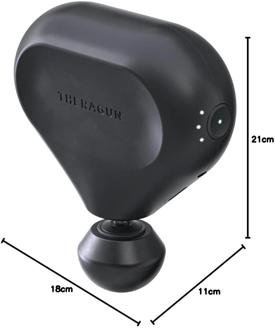 TheraGun Mini - Handheld Electric Massage Gun - Compact Muscle and Deep Tissue Treatment for Any Athlete On The Go - Portable Percussion Massager with QuietForce Technology - 4th Generation - Black