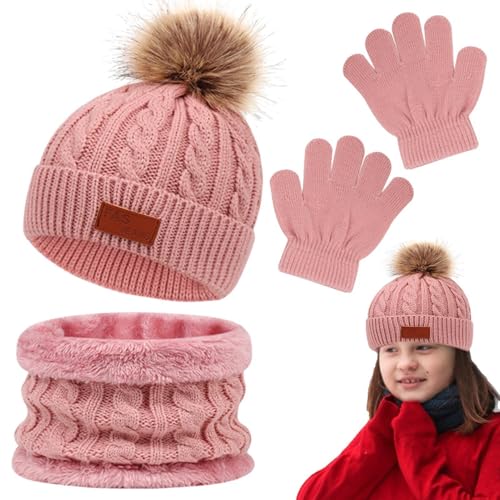 Conjunto de sombrero bufanda guantes y sombreros tejidos de invierno