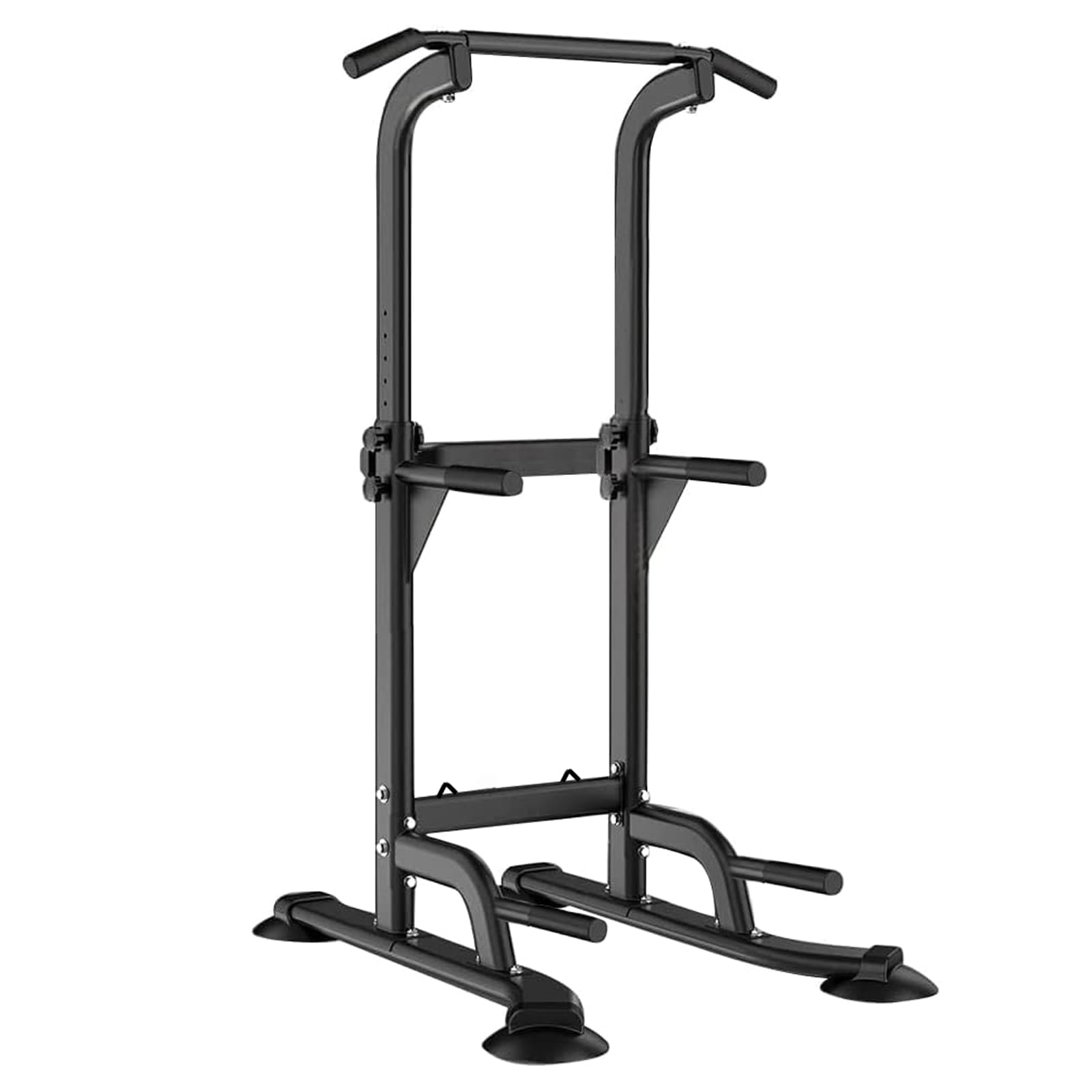 Power Tower Pull Up Bar Station, Pull Up Rack Dip Station for Home Gym, Height Adjustable Home Strength Training Fitness Workout Equipment for Beginners Under 6 Feet Tall