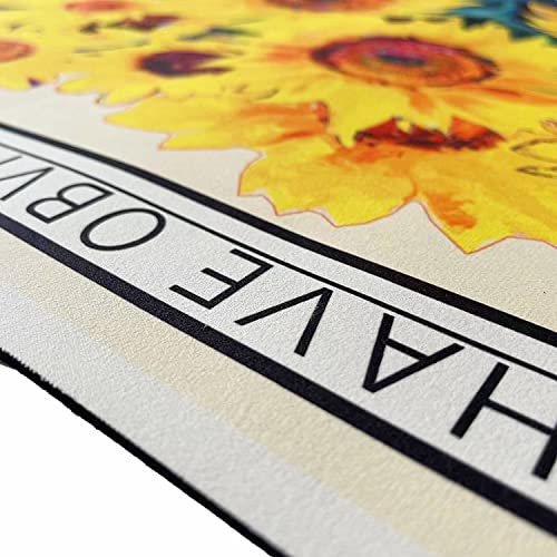 Ukeler Indoor Doormat Yellow Sunflower Front Door Mat Quick Dry Absorbent Bath Mat Non Slip Rubber Backing Floral Rugs For Bathroom Shower Sink Bathtub 35"×24" #TOP2