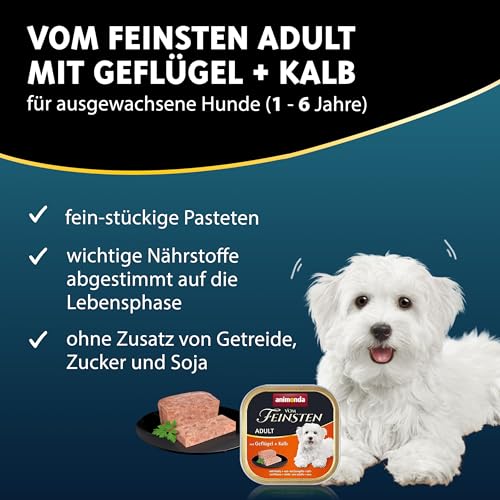 animonda Vom Feinsten Adult Geflügel + Kalb (22 x 150 g), Hundenassfutter für ausgewachsene Hunde… – Ansicht 2