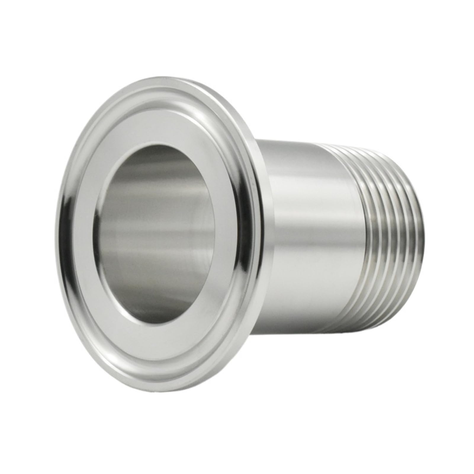 Conexión de tubería de tres abrazaderas con manguito de rosca externa DN8-DN50, adaptador de acero inoxidable SS304/316 de 1/4"-2" con tres abrazaderas(SS316L,11l4inch Ferrule64)