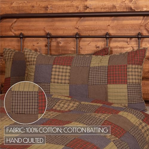 VHC-Brands-Ridge-Patchwork-Cotton-Rustic-Bedding-King-Sham-Cedar-Green VHC Brands Ridge Patchwork Cotton Rustic Bedding King Sham Cedar Green