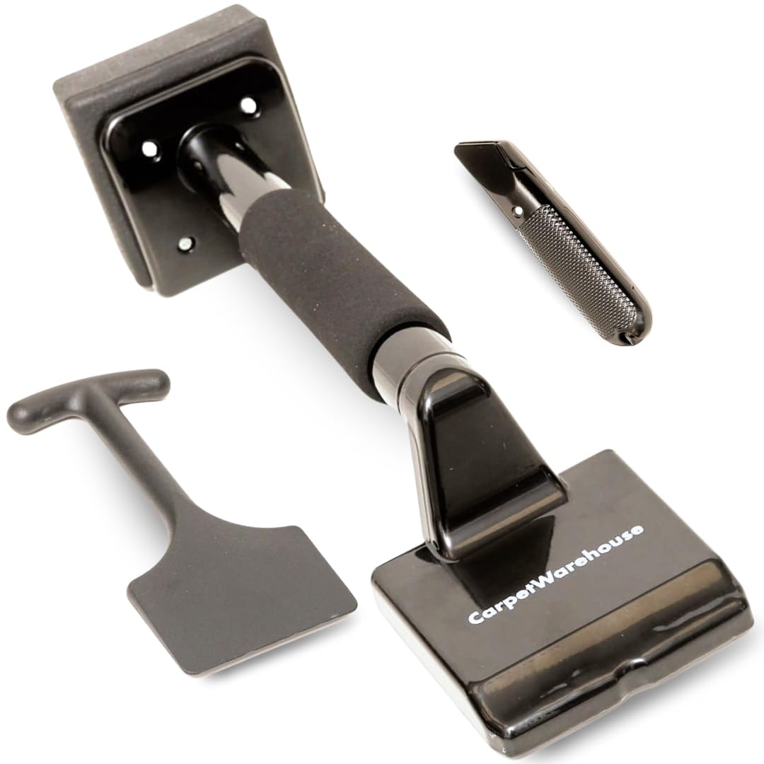 Underfoot Black Carpet Fitting Kit, Carpet Stretcher, Cutter And Bolster - Floor Fitting Kit - Diy Tool For Laying Carpets Like A Professional - Bolster Knee Kicker Repair Kit