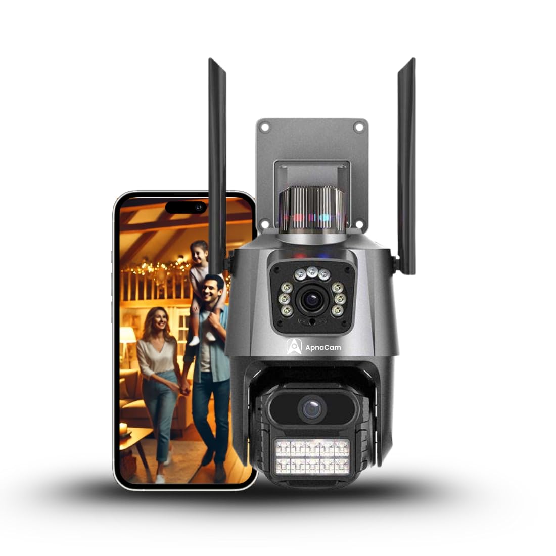4+4MP FHD WiFi Outdoor Dual Lens PTZ Security Camera | Mini Bullet + PTZ Dual Screen View | ICSEE App Support | Smart Night Vision, Motion Detection & Two-Way Audio | 128GB Storage | 4 Channel-image-45