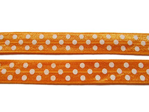 YYCRAFT Elástico plegable de 5/8 pulgadas con lunares para corbatas de pelo,...