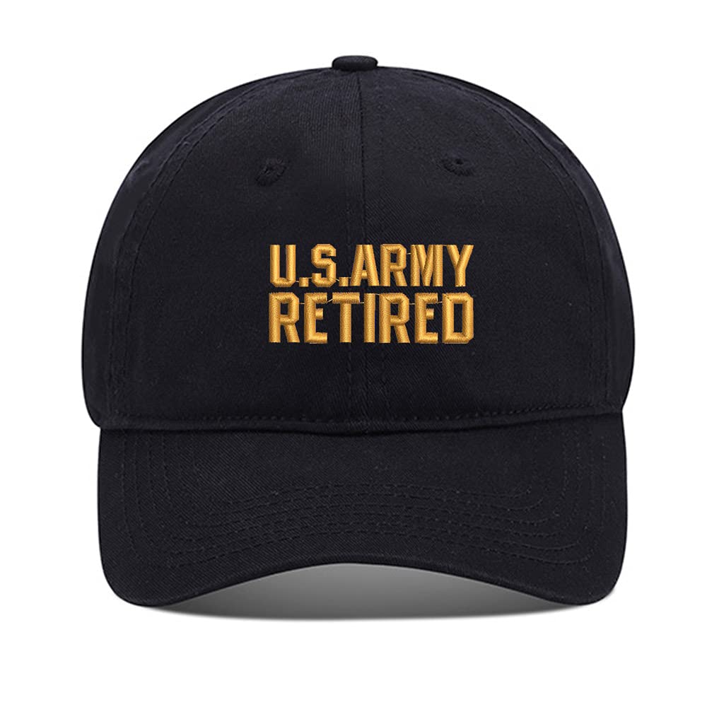 Baseball Hats Mens Women US Army Retired 2 Embroidered Unisex Classic Adjustable Outdoor Dad Cap for Men