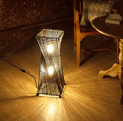 Amazon.co.jp : フロアライト ツイストタイプ Mサイズ バンブー製 LED