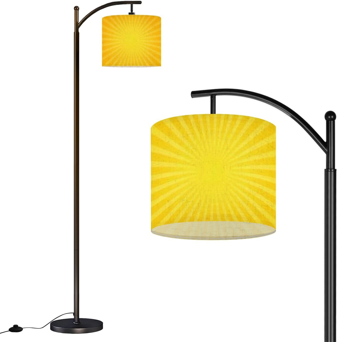 RAINFALLARING Arc Floor Lamp Sun Sunburst Yellow Orange Color Summer