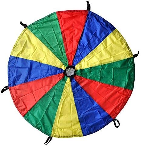 GSI Kids Play Parachute Rainbow Parachute Toy Tent Game for Children Gymnastic Cooperative Play and Outdoor Playground Activities