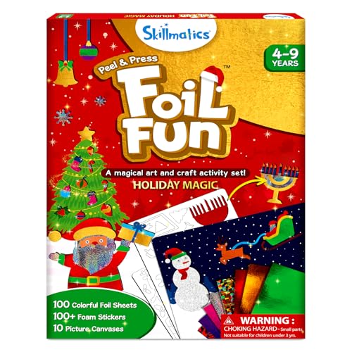 Image of Skillmatics Foil Fun - Holiday Magic, No Mess Art for Kids, Christmas Craft Kits & Supplies, DIY Creative Activity, Travel Toys, Gifts for Boys & Girls Ages 4, 5, 6, 7, 8, 9