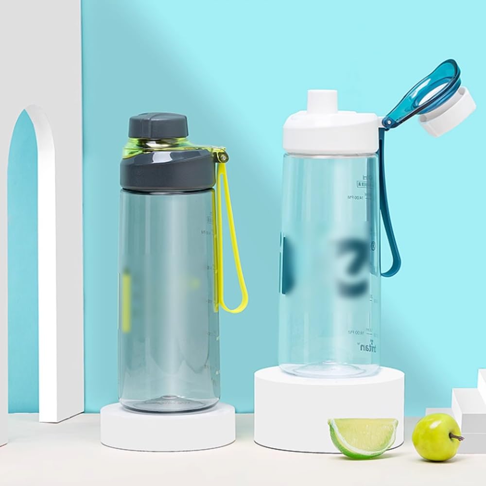 MRKU Bouteille d'eau de Sport avec Couvercle verrouillable et Couvercle Anti-Fuite innovant 2 en 1, Shaker Portable pour Boissons protéinées d'entraînement
